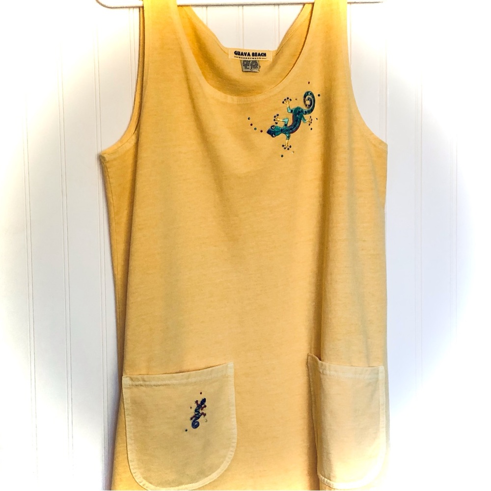 Yellow GUAVA BEACH RESORTWEAR Beach Dress Sz. L